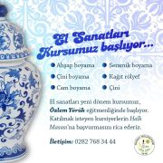 El sanatları kursu başlıyor